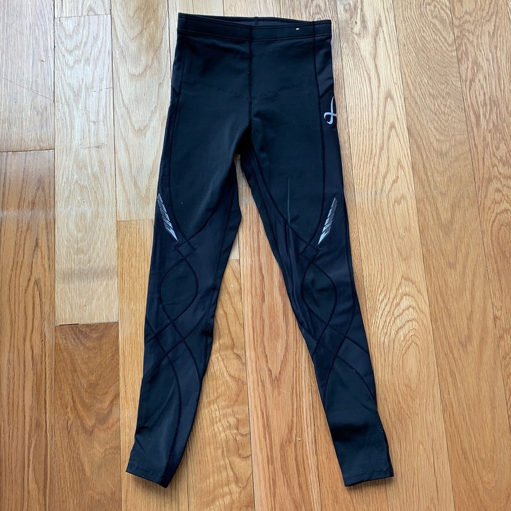 CW-X black running tights with knee support